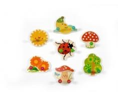 Hess - Appendiabiti per bambini, misura piccola, motivo: giardino, in legno