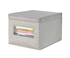 mDesign Organizer armadio in tessuto di polipropilene traspirante - Elegante scatola portaoggetti ideale per fasciatoio - Scatole per armadi pratiche portabiancheria - grigio topo/beige