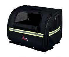WANGADO Cesta da bici per animali max di 8 kg, in robusto poliestere, utilizzabile come trasportino, con copertura in rete, inserto in pile e guinzaglio integrato