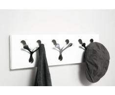 Kare Appendiabiti da Parete Spoon Bianco Tre, Bianco, 18 x 2.9 x 60 cm