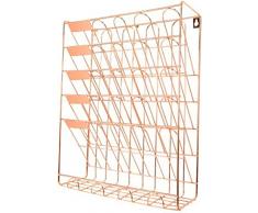 TentHome Portaopuscoli Portagiornali a parete Portariviste in Metallo Portariviste Filo Portariviste Portaopuscoli Portagiornali a Parete PortaRiviste (Oro Rosa)