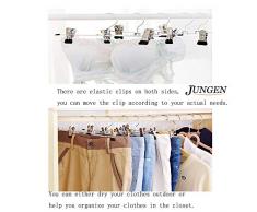 Jungen acciaio INOX grucce per pantaloni con clip 10-pack