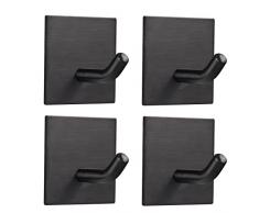 FOMANSH Ganci Adesivi in Acciaio, Ganci Appendiabiti Autoadesivi in Acciaio Inox SUS304, Ganci Portasciugamani Forte Impermeabili per Bagno Cucina Porta per Appendere Asciugamani,Chiavi,Vestiti, ecc