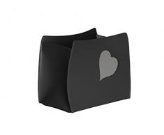 Gavemo Beatrice, portariviste in Cuoio di Design, Borsa Porta giornali Moderno, Contenitore giornali da Interno, Prodotto da Limac Design®, Nero, Tortora