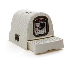 Curver Lettiera per Gatto Rattan, Crema