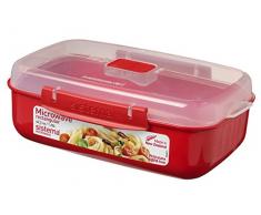Sistema 1114 Microwave Contenitore, Polipropilene, Rettangolare, 1.25 lt, Rosso, 1.25 L