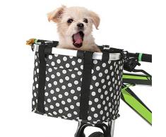 Lixada Cestino Pieghevole per Bici Cestino per Animali Domestici per Cani Manico per Bicicletta Staccabile Borsa per Ciclismo Borsa Anteriore