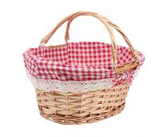 SECFOU Cestino Picnic Ragazza Di Fiori AllAperto Arredamento Per La Casa Naturale Cestino Picnic Cesto Di Legno Cesti Intrecciati Vintage Cesto Di Fiori Cesto Intrecciato