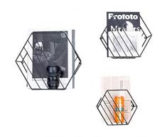 QZH Portariviste Portariviste Creativo da Parete in Ferro battuto Portariviste in Metallo Dorato Portariviste Portariviste da Parete in Stile Nordico (Nero,S)