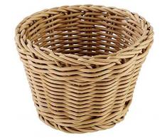 Cestino rotondo APS Profi Line, cestino in vimini marrone chiaro, cestino in polipropilene, contenitore in vimini, cestino per il pane, cestino per alimenti, diametro Ø 13 cm, altezza 10 cm