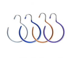 Porta Cravatte Porta Sciarpa,8pcs Multifunzione Tondo Anelli Porta Sciarpa Porta Cravatte Ad Anello Sciarpe Gancio Appendiabiti Sciarpa Porta Cravatte Ad Anello Appendino in Metallo di Moda Semplice