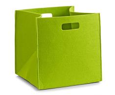 Zeller, Cesto portaoggetti rettangolare in feltro, Verde