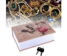 Libro cassaforte, Cassetta di Sicurezza, Libro Segreto di Sicurezza Segreto Cassetta Sicurezza Salvadanaio Serratura dei Contanti per conservare Denaro Gioielli Libro e passaporto (Rose Tipo Diario)