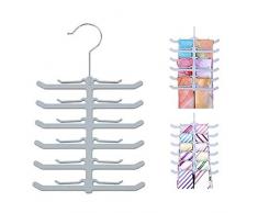 Yardwe Portacravatte da Armadio Portacravatte in plastica per Armadio Cinghia per Cintura Antiscivolo Cravatta per stoccaggio Appendiabiti per Armadio Organizer (Forma per Osso di Pesce)