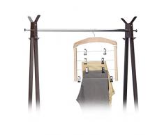Relaxdays 10021851_302 Appendiabiti Multiplo per Gonne e Pantaloni in Legno, Beige, 1 pezzo