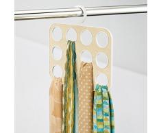 InterDesign-Organizer porta Remy Armadio per sciarpe, Pashminas, scialli, accessori, in plastica, colore: bianco/oro, 6 pezzi