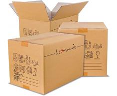 LEONARDO-10 Scatoloni 60x40x40 cm - Scatola di Cartone Doppia Onda - Imballaggi per Spedizione e Trasloco - 10 Pezzi