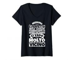 Donna Fabbricante di mobili in vimini divertente Maglietta con Collo a V