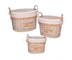 Vacchetti 2318770000 Cesta, Vimini, Naturale, Medio, 3 unità