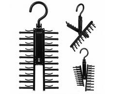 WJI 1 Pezzi Porta Cravatte Uomo,Portacravatte da Armadio,Portacravatte Regolabile con Porta Cravatte,Regolabile X Tie Rack,per Cravatte per Cravatte, Cinture, Sciarpe, Accessori e Altro