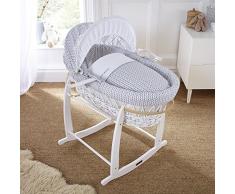 Clair de Lune - Collezione Barley Bébé, culla di vimini, con Lenzuola, materasso e cappotta regolabile