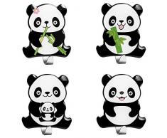 4 Pezzi Panda Ganci Adesivi Portasciugamani Gancio Adesivo Impermeabile in Acciaio Inox Ganci a Parete Appendini per Appendere Accappatoio Asciugamano Cappotti per Bagno Cucina