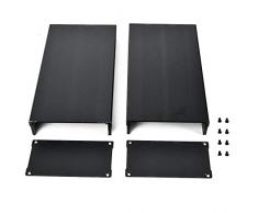 Scatola Progetto in Lega di Alluminio Scatola Custodia Elettronica Scatola PCB Fai Da Te Amplificatore Audio Custodia Protettiva Elettronica Sabbia Nera, 55x106x200mm
