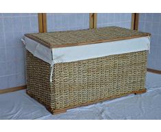 CESTO BAULE PORTABIANCHERIA VIMINI RATTAN BANANO CM 70X36X40 H