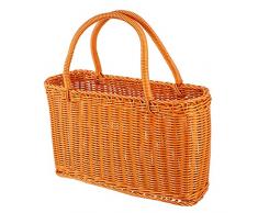 TOYANDONA Vimini Rattan Cesto di Fiori Cesto di Shopping Cesto di Frutta Verdura Cestino di Immagazzinaggio del Rattan della Caramella Goodie Cestino per Il Campeggio di Picnic