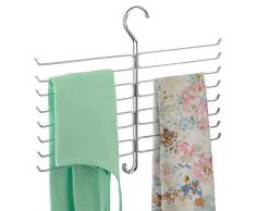 mDesign gruccia Porta Cravatte e Porta Foulard – L’Ideale per organizzare i Vostri Accessori e Le vostre Sciarpe nell’Armadio – Colore: Cromato