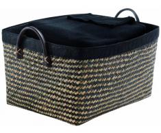 Rangement & Cie RAN6540 - Cestino Padang in giunco Intrecciato, Misura Piccola, Marrone/Nero