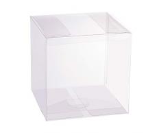 BENECREAT 10 Pack Scatole Pieghevoli Scatola in Plastica 12x12x12cm Contenitore Regalo Trasparente Contenitore in Cioccolato Dolce per la Festa di Compleanno di Nozze
