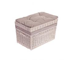 e-wicker24 Cassapanca in Vimini, Cesto, Beige, 70 x 42 x 47 cm