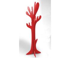 Attaccapanni appendiabito in legno modello albero; dimensioni cm42*42 h170; colore rosso