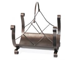 Portalegna a due manici in ferro battuto verniciato a polvere 40x32xh45cm 604