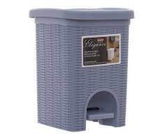 Stefanplast 3861316 Elegance Rattan Pattumiera, 6 lt, Blu Avio