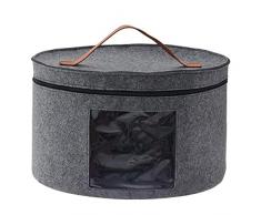 Scatola rotonda per cappelli, contenitore portatile per cappelli con finestra trasparente, custodia per cappelli da viaggio, grande scatola per cappelli, contenitore per camera da letto per sciarpe e