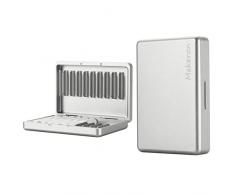 Mekeran Scatola portaoggetti in lega di alluminio per iQOS Heets/sigaretta, custodia protettiva rigida per la vita quotidiana e i viaggi (argento)