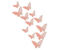 Esque 3D Hollow Pearl Paper Butterfly Wall Stickers Wedding Festival Decoration Camera da Letto Soggiorno Wall Decor Stickers Attaccapanni Cameretta Legno (F, One Size)