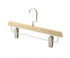 Appendiabiti Pantaloni in Legno massello Appendini con Clip in Metallo Clip Clip Pantaloni Gancio Jeans Gonna Gonna Gonna per Giacca Pantaloni Vestito e Jeans (Color : 1#, Dimensione : 35 * 1.2CM)