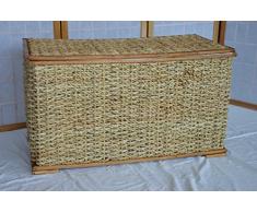 fantasie d oriente Cesto Baule Porta Biancheria Vimini Rattan BANANO CM 76X40X43 H PORTABIANCHERIA con Struttura in ROBUSTISSIMO GIUNCO