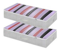 homyfort Set di 2 Pieghevole organizzatore Armadio, scatole Armadio in Tessuto, Contenitore per armadi, Sacchetto di Vestiti per la memorizzazione di Piumini Coperte 100 x 50 x 18 cm, Crema, X3MR100L