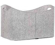 Rubberneck, Cesta XXL portalegna e portaoggetti in feltro, con impugnature, dimensioni 63x40x42 cm (Grigio)