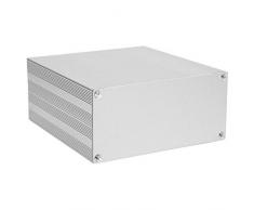 Custodia in Alluminio 68x145x150mm Scatola da Progetto in Alluminio Scocca in Argento per Amplificatore HIFI Analizzatore GPS Fai-Da-Te