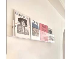 Portariviste Portariviste in Plastica, Supporto da Parete per Espositore per Brochure in Acrilico Trasparente, Moderno Portagiornali da Parete, Lunghezza 40/60/80/120 Cm (Size : 100cm(39 3/8))