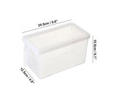 Set 4 Contenitori per Alimenti Trasparenti da Kurtzy - Scatola Contenitore Frigorifero Congelatore Coperchio - Grandi Scatole Plastica Preparazione Alimenti, Dispensa e Frutta, Mensola, Cassetto