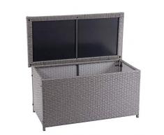 Mendler Baule Contenitore da Esterno HWC-D88 polyrattan - Basic 250l Grigio
