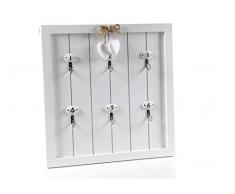 Gicos Porta Chiavi NUMERATO da Parete APPENDINO in Legno Decoro Cuore 30 * 1,5 * 30 CM MOG-715303