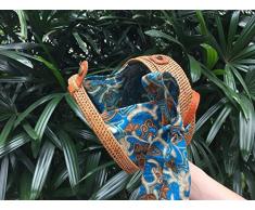 Sacchetto rotondo di cestino del rattan, Sacchetto di rattan, sacchetto di paglia, sacchetto fatto a mano, Round Rattan Bag, Weave Bag, Basket Bag with FREE sciarpa