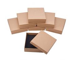 BENECREAT 8 Pack scatole di Cartone Kraft per Collana 13x11x3cm per Bracciale e Orecchini Scatola Regalo Rettangolari Grande Perfetto per Compleanni Matrimonio Festival